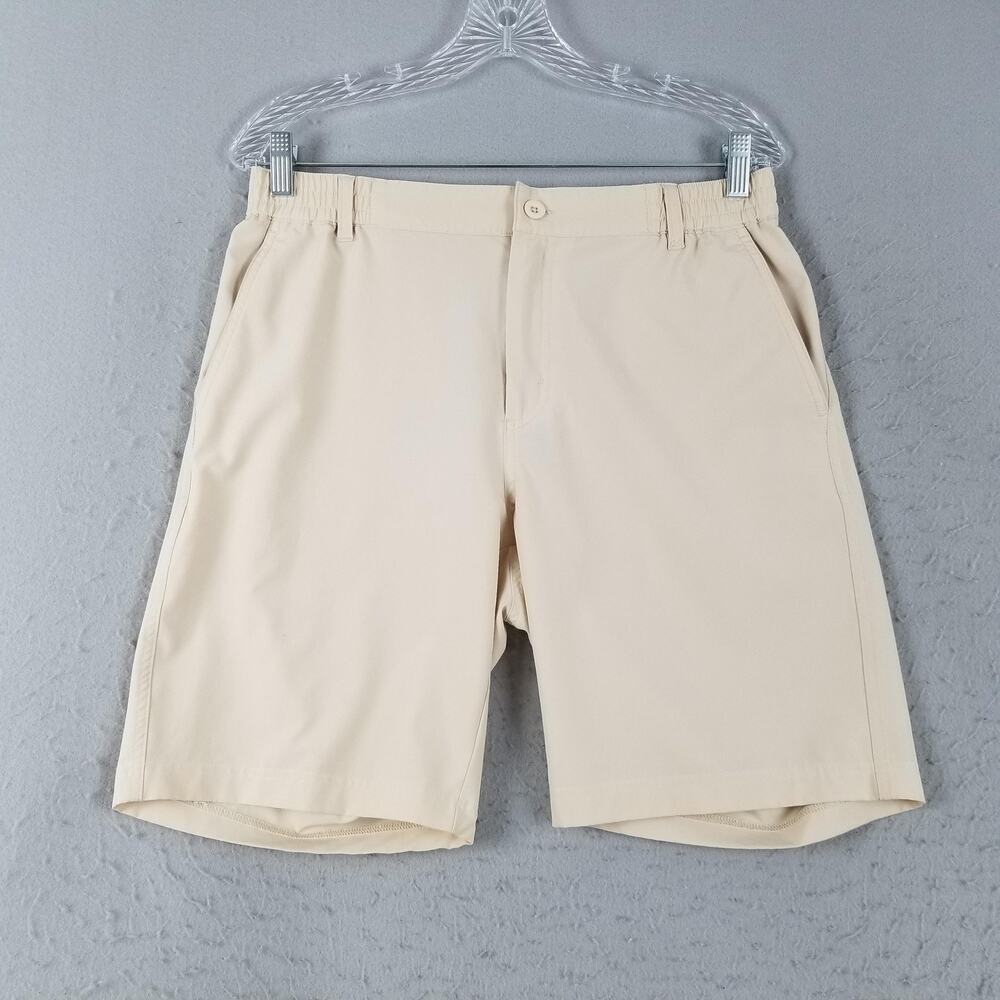 Caddy Cart Golf Shorts Mens Large‎ Beige Elastic Waist Stretch Performance Tech